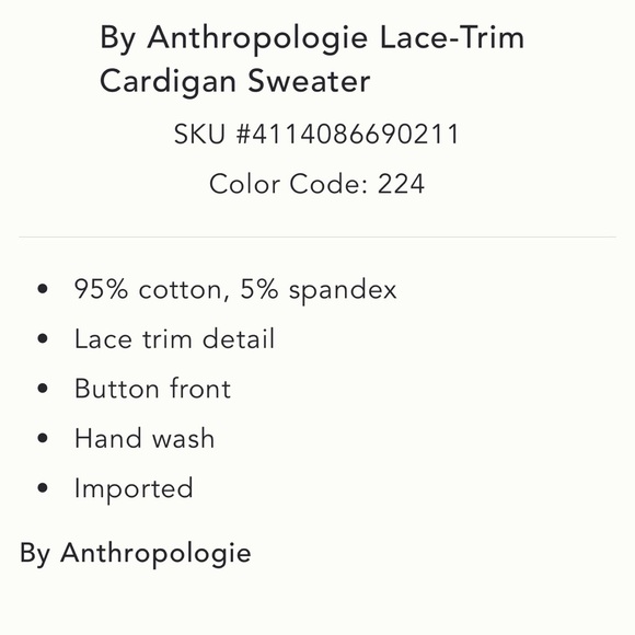 Anthropologie Lace Trim Cardigan - Picture 7 of 8